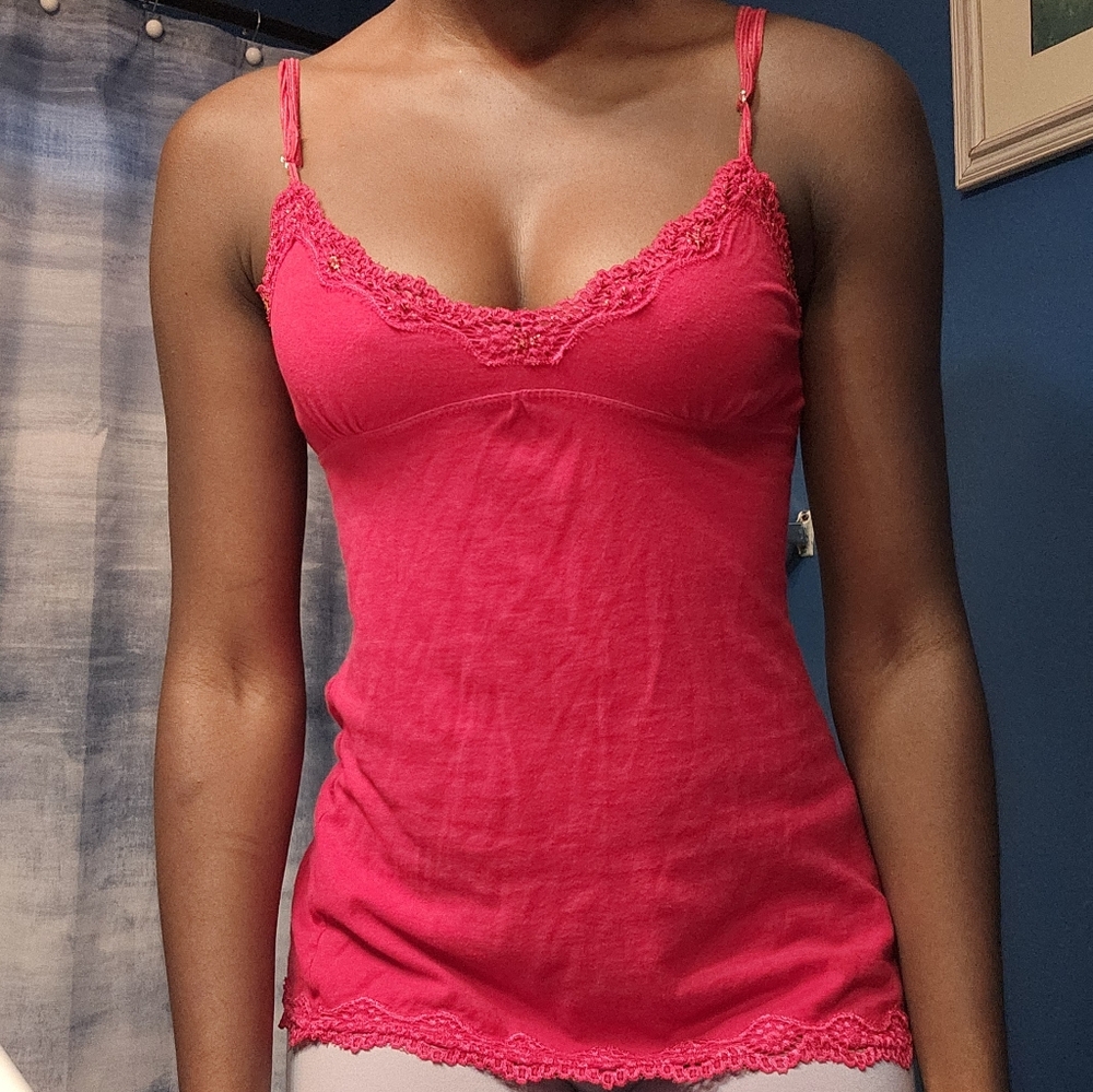 Lace and beaded vintage y2k tank top